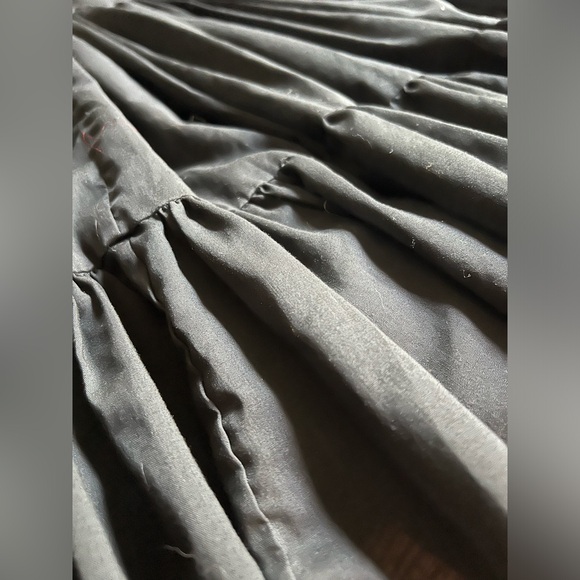 Handmade Cotton Swing Dress, Black Ruffled Fit and Flare Cottagecore Dress - Picture 6 of 10